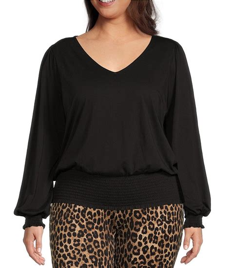 michael michael kors top|Michael Kors smocked waist top.